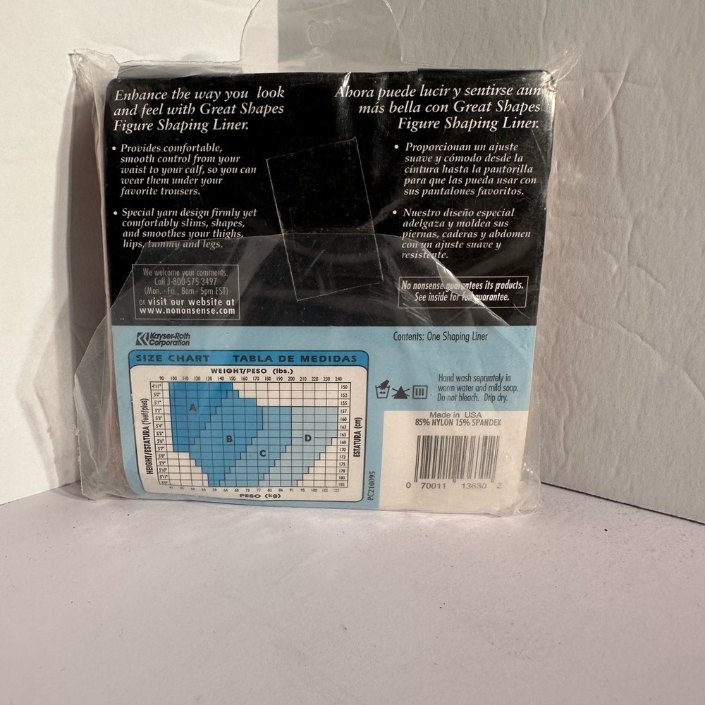 No Nonsense Great Shapes Shaping Liner Nude B 7UX Made In USA New In Package - Picture 2 of 5